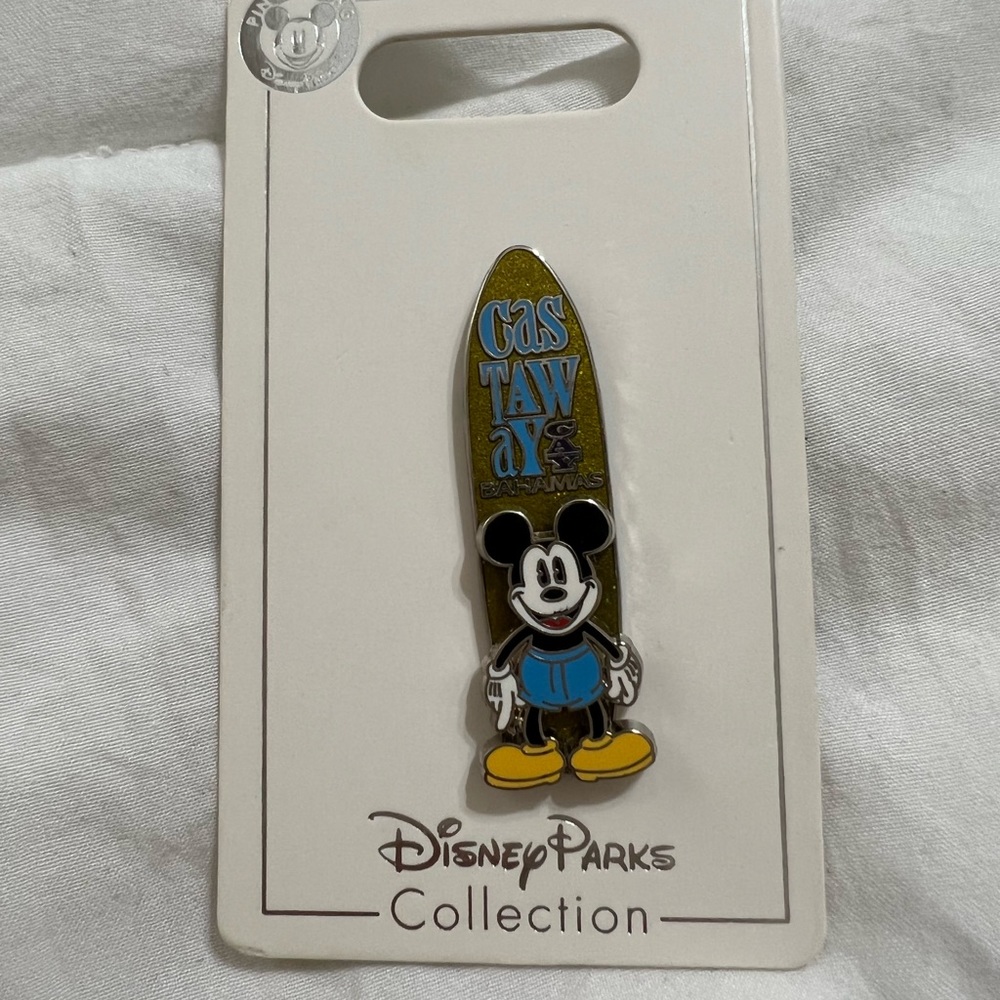 Disney Castaway Cay Bahamas Mickey Mouse Surfboard Pin New OE Pin